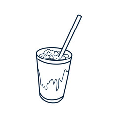 Coffee theme icon, glass of tea, Ice coffee vector icon, ice coffee cup