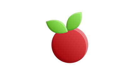 cranberry on a white background, red berry, illustration. sugar cranberry, marsh berry, with a small green leaf. round cute berry. sweet dessert, natural vitamin berries