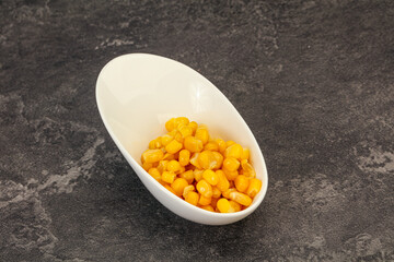 Sweet corn seeds in the bowl