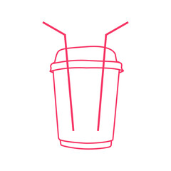 Iced coffee with ice vector icon, Symbol, logo illustration.