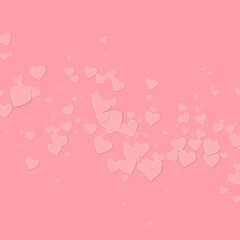 Pink heart love confettis. Valentine's day falling