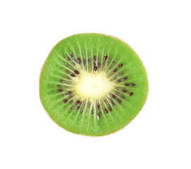 Fototapeta na wymiar Half of fresh kiwi isolated on white, top view