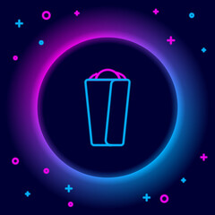 Glowing neon line Burrito icon isolated on black background. Traditional mexican fast food. Colorful outline concept. Vector.