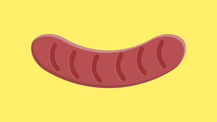 Grilled sausage hand drawn doodle icon. sketch illustration of tasty bratwurst