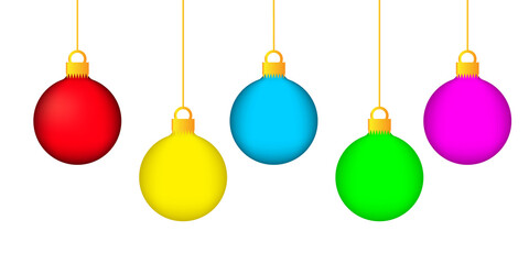 Christmas balls with golden ribbon