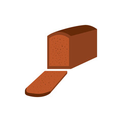 Vector bread icon. Flat illustration of bread. healthy bread isolated on white background. traditional food sign symbol