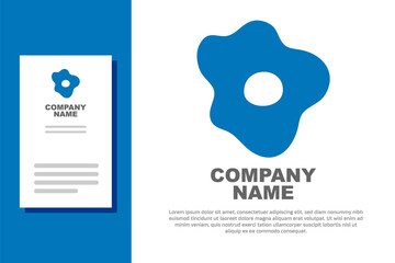 Blue Scrambled eggs icon isolated on white background. Home cooked food, fried egg, healthy breakfast, omelet icon. Logo design template element. Vector.