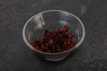 Fried chili pepper sauce with oil