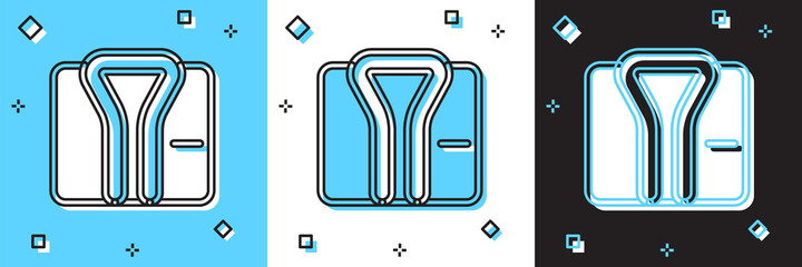Set Bathrobe icon isolated on blue and white, black background. Vector.