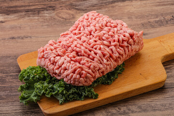 Raw pork minced meat for cooking