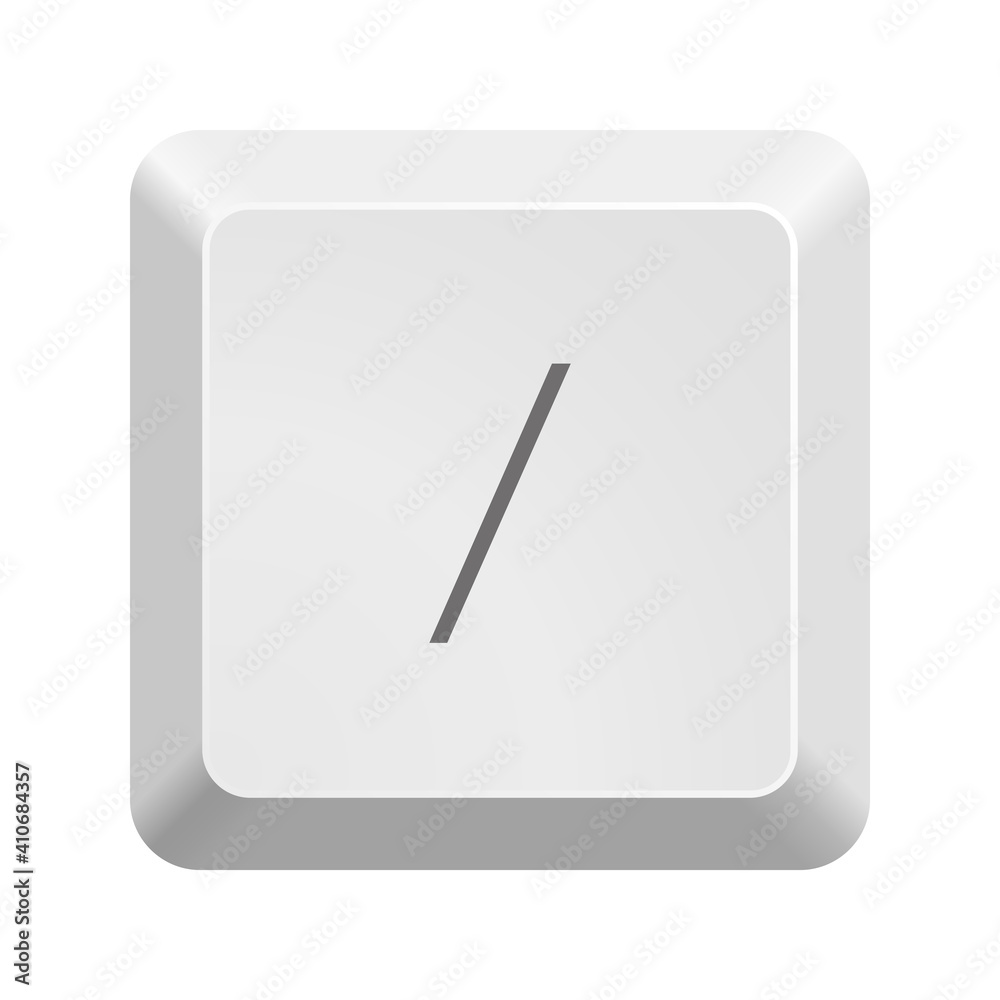 Fototapete Button with symbol forward slash. Icon Vector Illustration. 