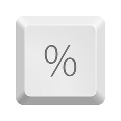 Button with symbol percent. Icon Vector Illustration. 