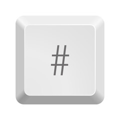 Obraz premium Button with symbol octothorpe, number, pound, sharp, hash. Icon Vector Illustration. 