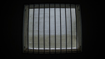 prison window with bars