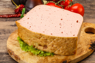 Homemade baked traditional meat loaf