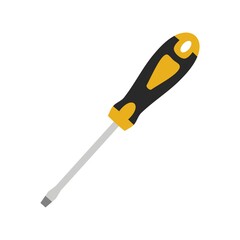 Screwdriver, color vector illustration isolated on white background.