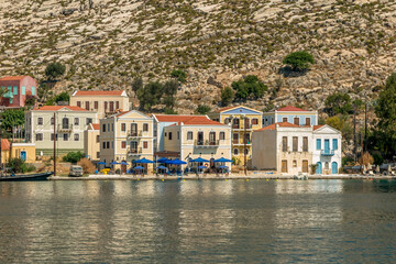 Obraz premium The waterfront at the easternmost Greek island of Kastellorizo