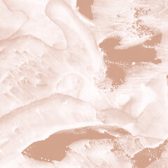 Creamy ink and watercolor texture on white paper background. Paint leaks and decalcomania effects. Hand-painted gouache abstract image. Mess on the canvas.