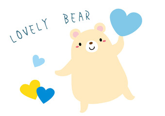 ハート白クマイラスト02
