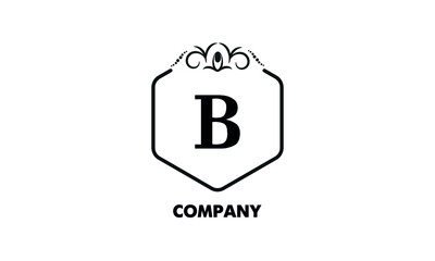 Vintage emblem. Luxury logo template. Monogram with the letter B is good for a fashion boutique, hotel brand, business.