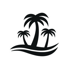 Palm tree on the beach vector