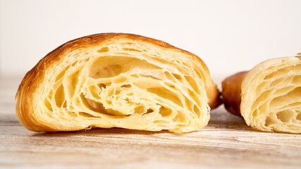 Perfect croissant recipe. Homemade golden morning croissants for breakfast.