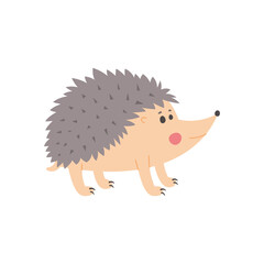 Vector illustration of cute hedgehog isolated on white background