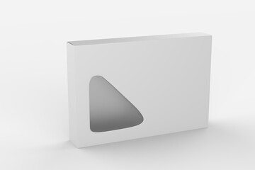 hard Box with front transparent window isolated on white background. 3d illustration