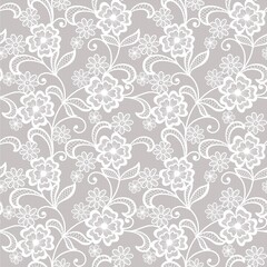 abstract grey seamless lace  floral   background