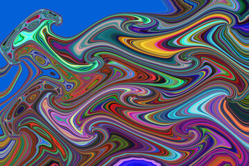 Obraz premium multicolored chaotic wavy lines. Motley background. Tangled fluorescent pattern.