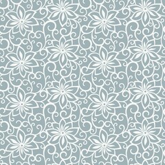 seamless  blue floral background