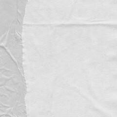  White torn paper collage close-up. Texture made from various paper and cardboard parts. Damaged old paper background. Vintage blank wallpaper. Material design backdrop.