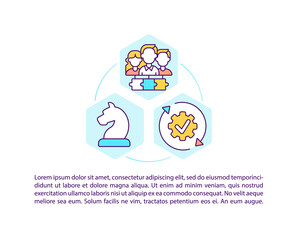 The right path to creativity concept icon with text. Collaboration system PPT page vector template. Strategy planning. Brochure, magazine, booklet design element with linear illustrations