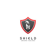 Spartan Shield Symbol Design Template Flat Style Vector
