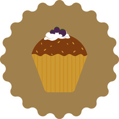 cupcake with berries. vector illustration