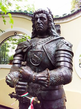 The statue fo Janos Hunyadi in Subotica. He is considered a national hero. He was a leading military and political figure in Europe. 