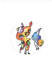 Image of inhabitants of space and other planets.Fictional characters, fantastic people,fairy animals and objects that come to life