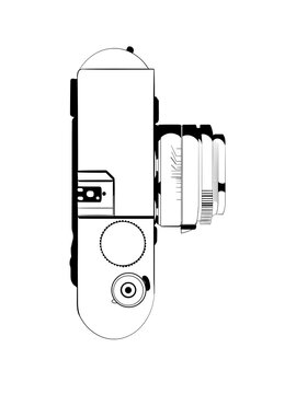 Vintage film camera minimalistic illustration