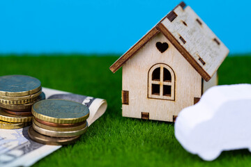 Buying a car or a house, building repair and mortgage concept. Estimation real estate property with...