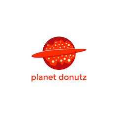 ABSTRACT ILLUSTRATION PLANET DONUT LOGO DESIGN VECTOR ICON TEMPLATE