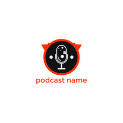 ABSTRACT ILLUSTRATION FLAT PODACST LOGO DESIGN. ICON ABSTRACT TEMPLATE VECTOR