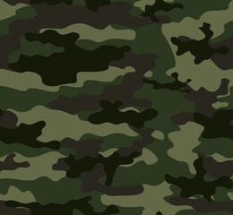 Fototapeta premium Green woodland camouflage pattern, repeat print. Ornament.
