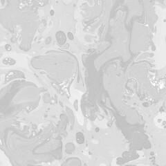 White marble ink texture on watercolor paper background. Marble gray stone image. Bath bomb effect. Psychedelic biomorphic art.