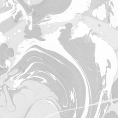 Fototapeta premium White marble ink texture on watercolor paper background. Marble gray stone image. Bath bomb effect. Psychedelic biomorphic art.