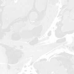 White marble ink texture on watercolor paper background. Marble gray stone image. Bath bomb effect. Psychedelic biomorphic art.