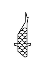 Japanese koi fish logo with scale pattern on white