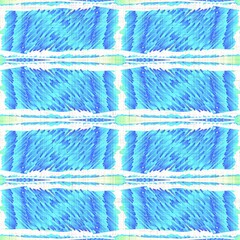 Turquoise blue uneven stripe linen texture background. Seamless mottled textile effect. Distressed aqua dye pattern. Coastal cottage beach decor, modern sailing fashion, soft furnishing repeat cloth