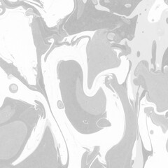 White marble ink texture on watercolor paper background. Marble gray stone image. Bath bomb effect. Psychedelic biomorphic art.