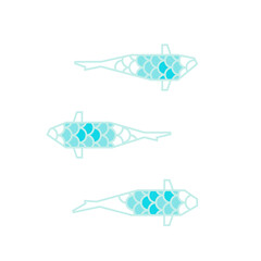 Japanese koi fish logo with scale pattern on white