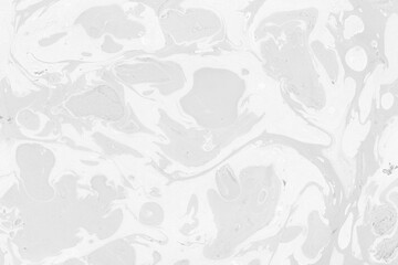 White marble ink texture on watercolor paper background. Marble gray stone image. Bath bomb effect. Psychedelic biomorphic art.
